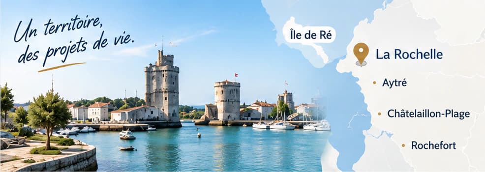 Illustration de la maquette représentant le secteur de La Rochelle.
